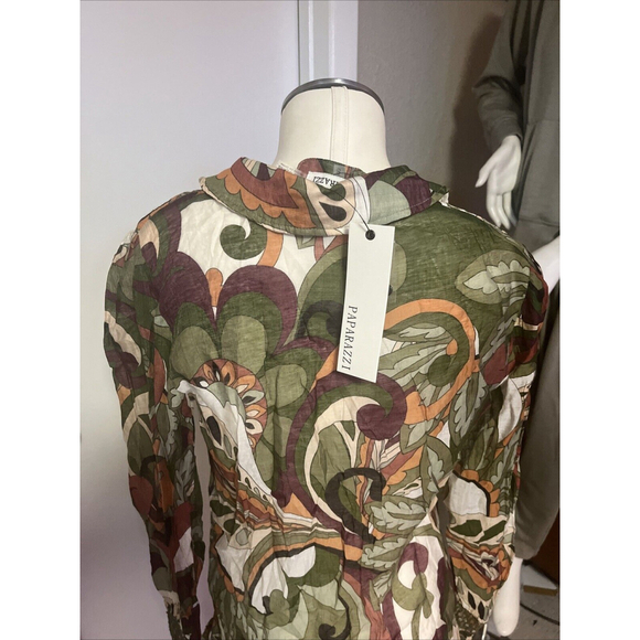 Sheer Dressy Button Up Blouse By Paparazzi NWT Embroidered details - Picture 3 of 12